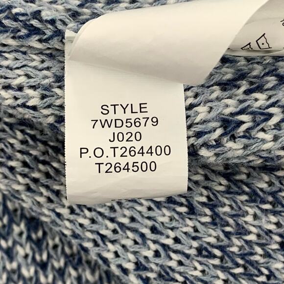 Lucky Brand Blue/White Aztec Print Button-Down Sweater - Picture 13 of 16